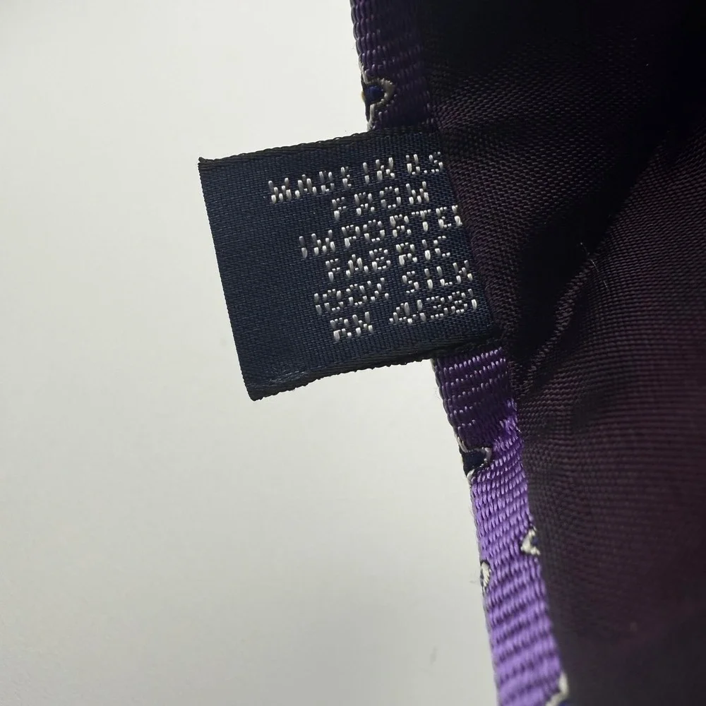 Polo Ralph Lauren Necktie Purple Floral Silk Business Career Made By Hand 57